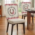 thumbnail image 4 of Farmhouses Horseshoes Chair Covers Set of 4 Roses Leaves Retro Vintage Paper Chair Back Covers Stretch Removable Washable Slipcovers Protector for Dining Room Kitchen Party Decor, 4 of 9