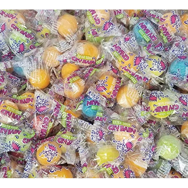 Cry Baby Extra Sour Bubble Gum, Individually Wrapped Chewing Gumballs ...