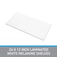 thumbnail image 3 of SSWBasics Laminated White Melamine Shelf Board  24”L x 12”W  Durable and Sleek Cabinet Replacement Shelves  Sturdy and Stylish Shelf Boards for Retail  Thrift  Business  Home  or Office, 3 of 7