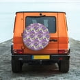 thumbnail image 6 of Naloa Violets Flowers PVC Leather Spare Tire Wheel Cover for Car Truck SUV Camper Trailer Universal Fit many size16 inch, 6 of 6