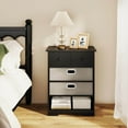 thumbnail image 2 of Costway 4-Drawer Dresser Modern Chest Storage Organizer with Open Shelves Anti-Tip Kits Black, 2 of 10