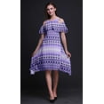 thumbnail image 4 of Bimba Tunique à Épaules Dénudées Imprimée Teinture sur Nœuds Violette pour Femmes Robe de Soirée Col Rond - Moyen, 4 of 6