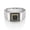 Black Spinel, variant on Men's 10K Yellow Gold and 925 Sterling Silver 2 Tone Round Black Spinel Ring (0.29 Cttw, Available in Size 9, 10, 11, 12, 13)