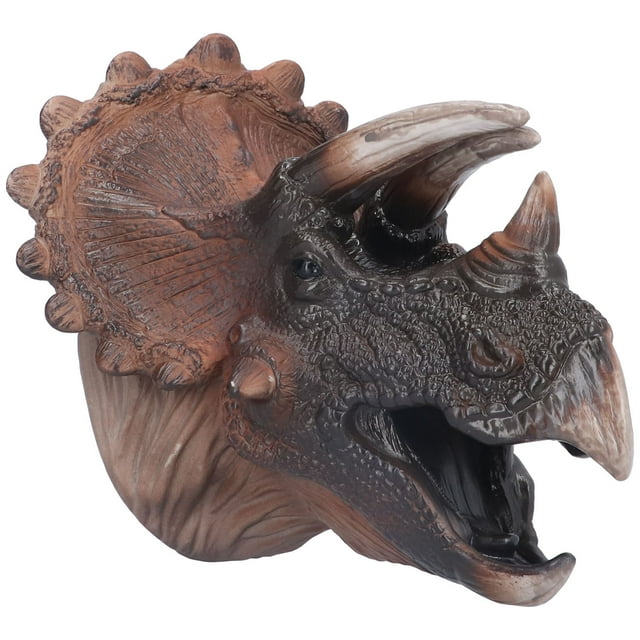 Marioneta de mano de triceratops de goma, no tóxica, duradera, pintada a mano.