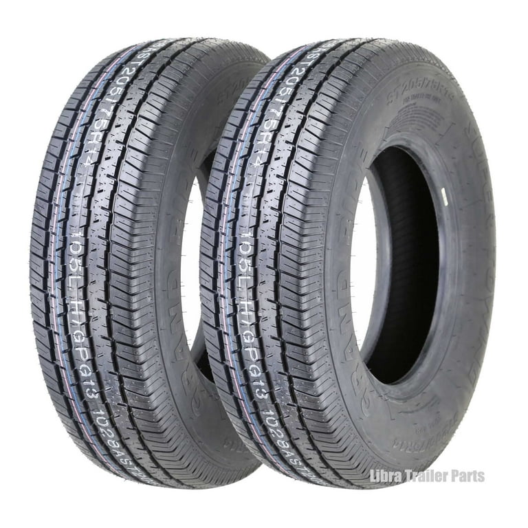 Set 2 Premium Grand Ride Trailer Tires ST 205 75R14 8PR Load Range