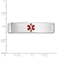 thumbnail image 2 of 14K White Gold bracelet Medical Alert Red 10.3 mm WG Epoxy Enameled ID Ctr Plate # 820, 2 of 2