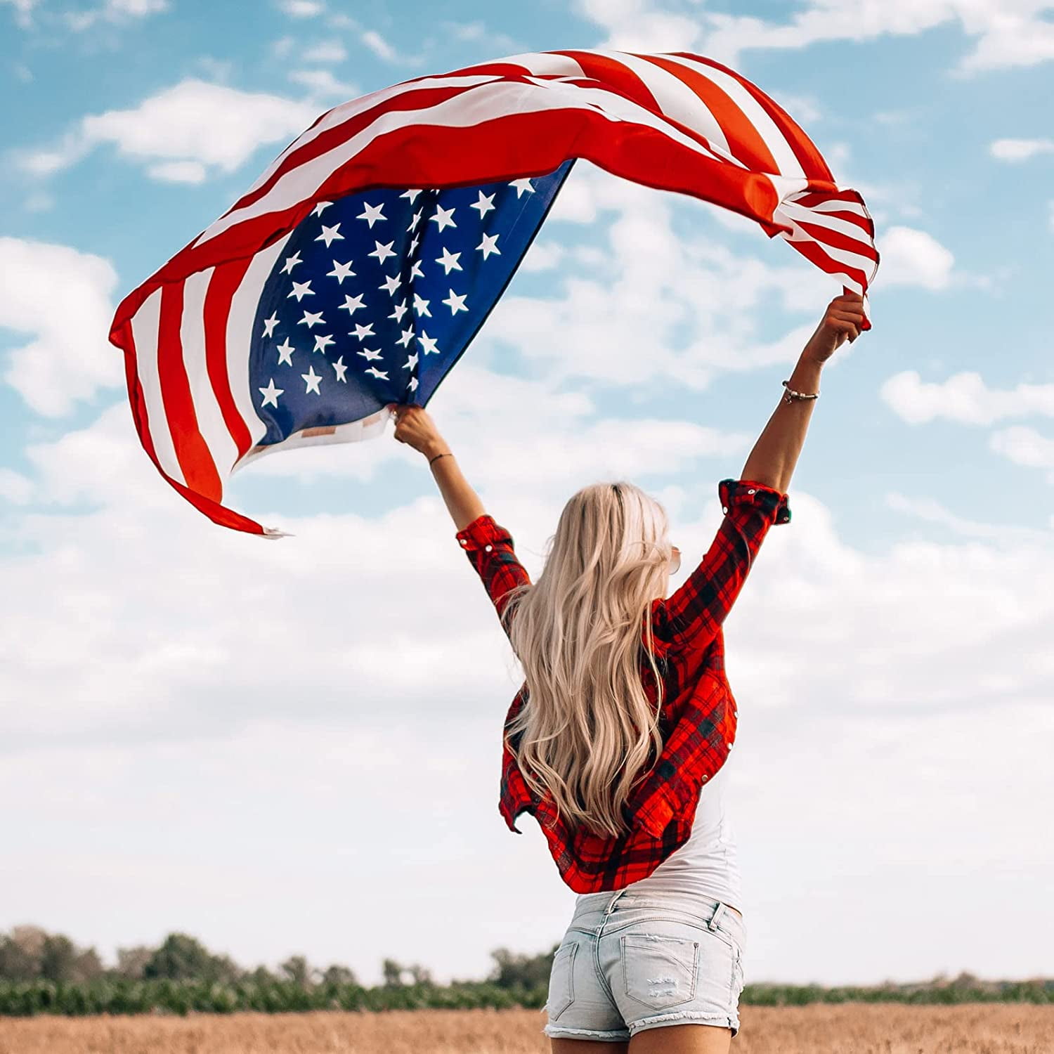 FLAGWIN 4x6 American Flag for Outside - Heavy Duty US Flag with Embroidered Stars and Stripes - Outdoor U.S. Flag for High Wind