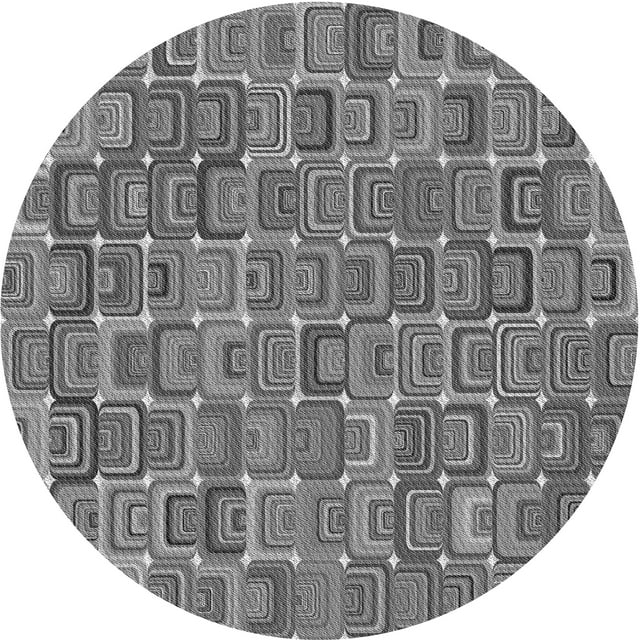 Ahgly Company Tapis d'Intérieur Rond Lavable en Machine Gris Transitionnel, 8 Pieds Rond