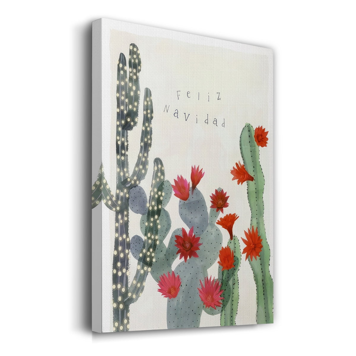 Desert Christmas Cactus II- Gallery Wrapped Canvas