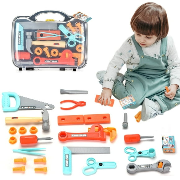 Children‘s Toolbox Engineer Simulation Repair Tools Pretend Toy Drill Screwdriver Tool Kit Play Toy Box Set for Boys Kids