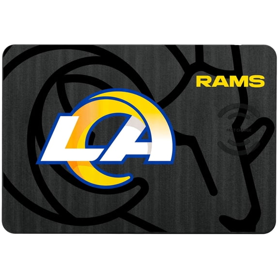 Keyscaper Los Angeles Rams 15W Fast Wireless Charger and Mouse Pad