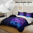 thumbnail image 6 of BlessLiving 3Pcs Gaming Duvet Cover Set for Boys King Bed Set Purple Bedding Set, 6 of 7
