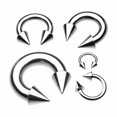 thumbnail image 3 of Surgical Steel Large Horseshoe Circular Barbell 12 to 2 Gauge  Spike, 3 of 6
