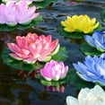 thumbnail image 5 of Fake Flower Bouquet Water Lily, Canopy, Pond, Fish Pond, Floating Decoration Props, Living Room, Fish Tank Decoration, Pu Leaves, Flowers,Blue Household Imitation, 5 of 7