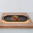 thumbnail image 4 of 1 Set Cast Iron Steak Platter Griddle Pan Steak Pan Steak Frying Pan with Wood Base, 4 of 4