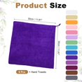 thumbnail image 2 of Uxcell 6 Pcs Square Hand Towels, 11.8 x 11.8" Soft Microfiber Hanging Hand Towel with Hanging Loop Highly Absorbent Kitchen Towels for Home Bathroom Kitchen Cleaning Supplies, Drak Purple, 2 of 7