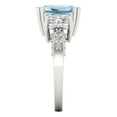thumbnail image 3 of 4.27 ctw 3 Stone Anniversary Ring for Women | Emerald Cut Natural Aquamarine | Hyperallergenic Solid 14K White Gold, 3 of 5