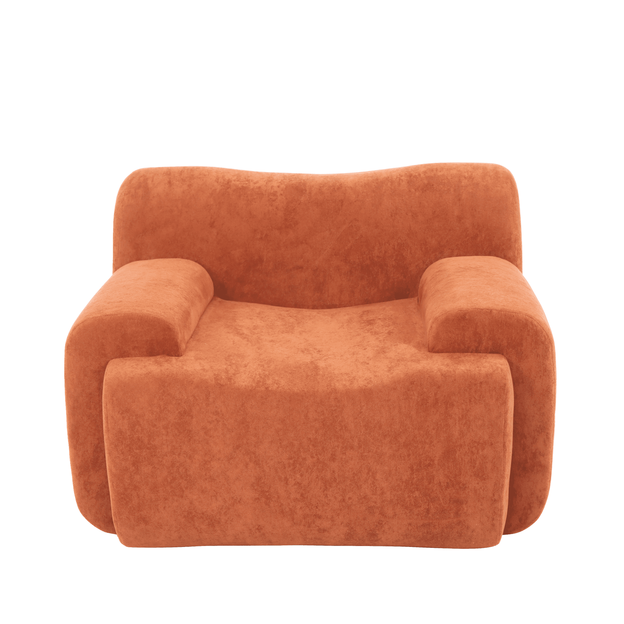 Leumius Oversized Accent Chair,Chenille Fabric Armchair,Comfy Upholstered Single Sofa Chair for Living Room, Bedroom,No Assembly Required,Orange