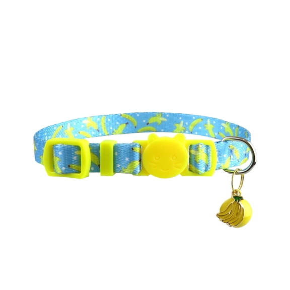Fmbmuo Fruit Print Cat Collar with Bell and Breakaway Safety Buckle, Adjustable 20-28cm Kitten Collar for Kittens Indoor & Outdoor Daily Use 1 Pcs