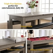 Barrington Billiards 6 ft 3-in-1 Multi Game Pool Table with Dining Top & Table Tennis Set, Burgundy