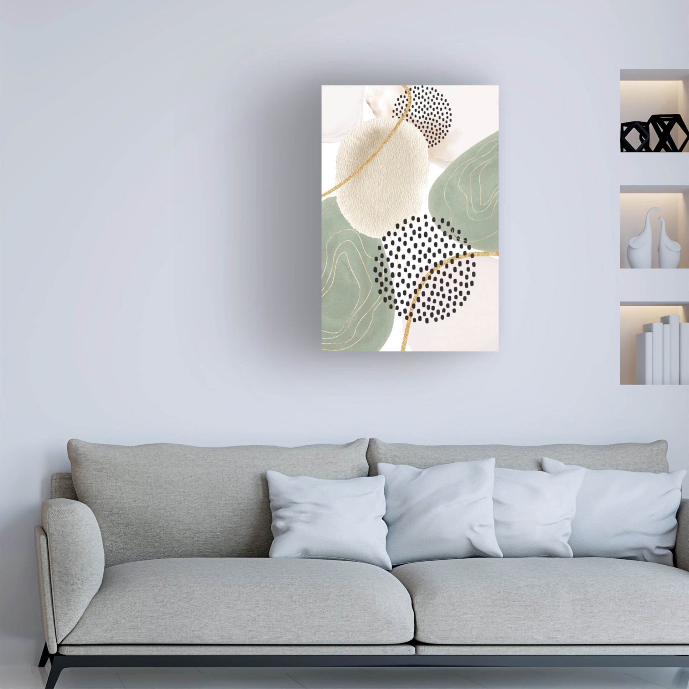 Trademark Fine Art Sally Ann Moss Calm green 3 Canvas Wall Art