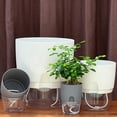 thumbnail image 6 of 2 Layer Self Watering Round Plant Pot With Cotton Rope Flower Planter With Water Container, 6 of 7