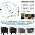 thumbnail image 6 of 2-Piece Velvet Tub Chair Covers with Cushion Cover, Washable Removable Armchair Protector Furniture Protector for Home Decor,Gray, 6 of 13