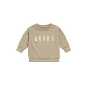 Kid Baby Girl Boy Crewneck Sweatshirt BUBBA/SIS Long Sleeve Pullover Tops Oversized Sweater Shirts