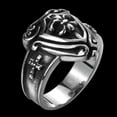 thumbnail image 5 of EOEMY Stainless Steel Biker Tribal Ring Black Men'S Unisex Cross Fleur De Lis B197-10, 5 of 8