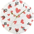 thumbnail image 5 of Dreamtimes Valentine's Day Hearts Wall Clock, 10 Inch Silent Non Ticking Round Clock Oil Painting Clock Easy to Read Clock for Living Room Bedroom Bathroom Home Decor, 5 of 7