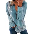 thumbnail image 2 of 2023 Chandail en Molleton de Mode pour Femmes 50 % de Rabais Liquidation Hauts pour Femmes Automne Manches Longues Chandail Ample Chemise Habillée Décontractée Dames Chandails en Molleton à Rayures Col Rond, 2 of 5