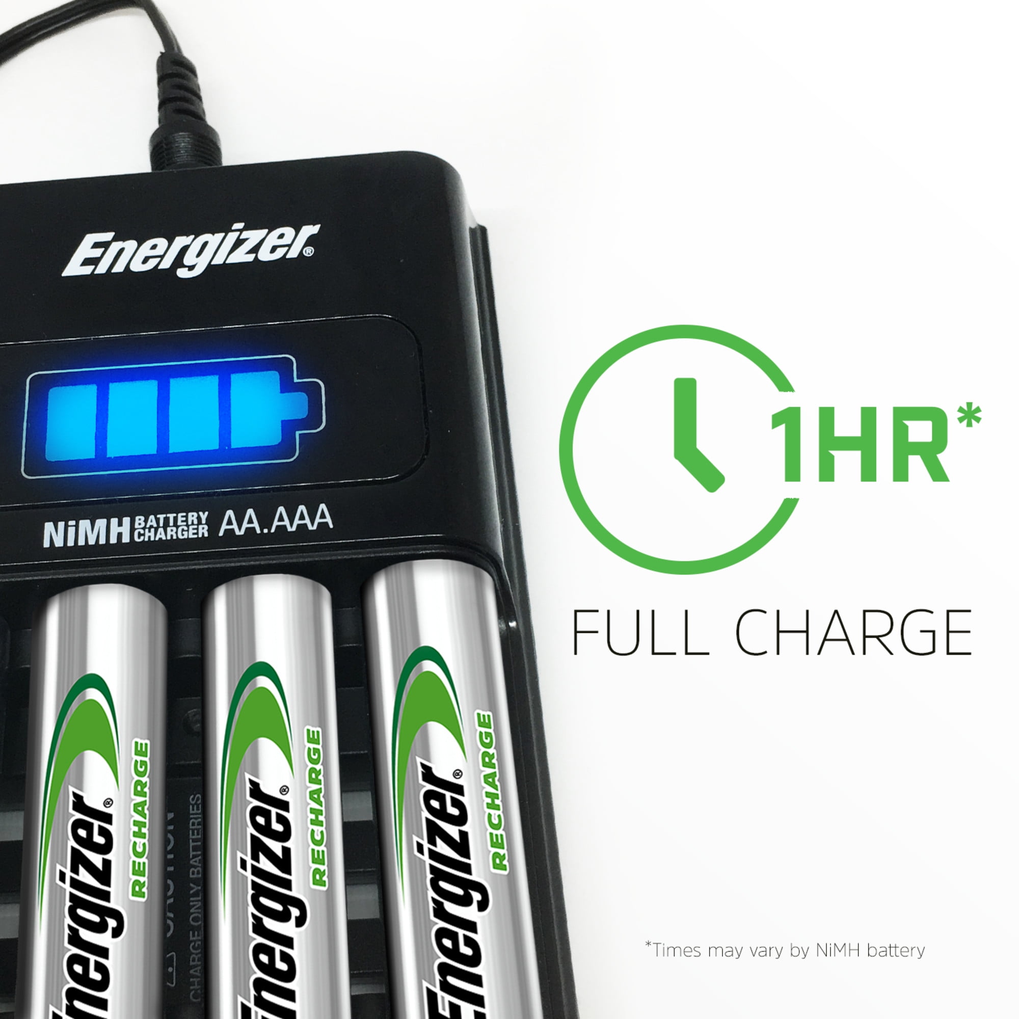 Energizer Recharge Value Charger for NiMH Rechargeable AA and AAA Batteries