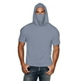 thumbnail image 3 of BADHUB Men's Sun Hoodie Shirts with Face Mask UPF 50+ Rash Guard Short Sleeve UV Quick Dry Fishing Lightweight Cooling Running Tops Gray XXXXL, 3 of 9