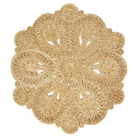 Round Contemporary Natural - LR Home Natural Jute Natural Round Indoor Rug(4' x 4')
