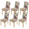 thumbnail image 1 of RYLABLUE Mignonne Beaucoup de Monstres Effrayés Colorés Housse de Chaise Extensible Housse de Protection pour Salle à Manger Hôtel Mariage Ensemble de 6, 1 of 5