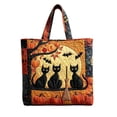 thumbnail image 2 of Halloween Quilted Tote Bag,Halloween Cat Quilted Tote Bag Reusable Shopping Tote Large Capacity Trick or Treat Bag Fall Cat Lover Gift for Women Daily Commute Shoulder Strap Handbag, 2 of 6