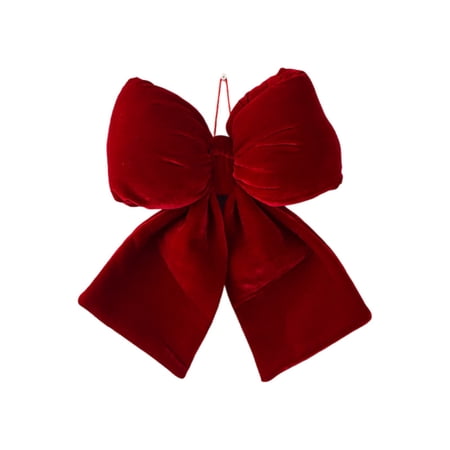Luxury Red Velvet Christmas Bow Ornament Large 3D Decorative Holiday Pendant Traditional Velvet Tree Bow for Wreaths Garlands & Home Décor 11.5 Inch Wine Bow