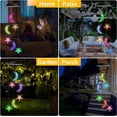 thumbnail image 3 of 2 campanillas de viento que cambian de color, luna y estrella, campanillas de viento solares, móvil decorativo LED, regalo para mamá, luces de estrella de luna impermeables al aire libre par, 3 of 4