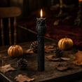 thumbnail image 5 of Fufafayo 2Pcs Holiday Candles Holiday Pumpkin Shaped Aromatherapy Candle Ornaments Black Taper Scented Candle Mummy Wrap Owl Carved Design Gothic Decor for Holiday Party Indoor Home Table Centerpiece, 5 of 9