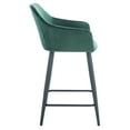 thumbnail image 5 of SAFAVIEH Cataleya Square Mid Back Counter Stool, Malachite Green/Black, 5 of 10
