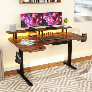 Desk - Standing Desk, Walnut Desk, Exotic Hardwood, Sit-Stand-Up Desk