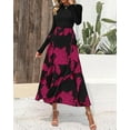 thumbnail image 3 of FreshPretty Womens Floral Maxi Dress Spring Summer Casual Crewneck Long Sleeve Ruffle Flowy Cocktail Wedding Guest Dresses, 3 of 7