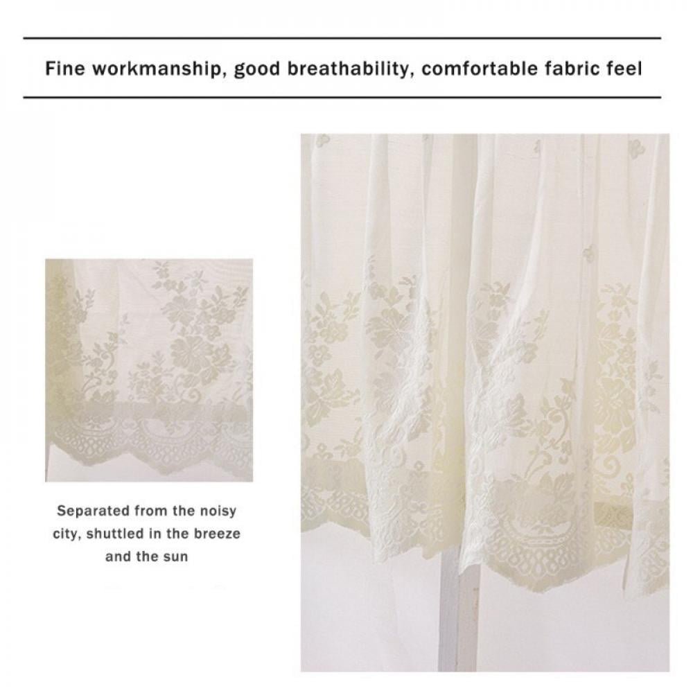 Lace Valances for Windows,Embroidered Translucent Curtains,Thermal