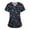 51#Navy, variant on Scrubs for Women V Neck Short Sleeve Funny Pumpkins Bats Print Nursing Uniform Top with Pockets - Stretch Medical Scrub Shirt Blue 3XL
