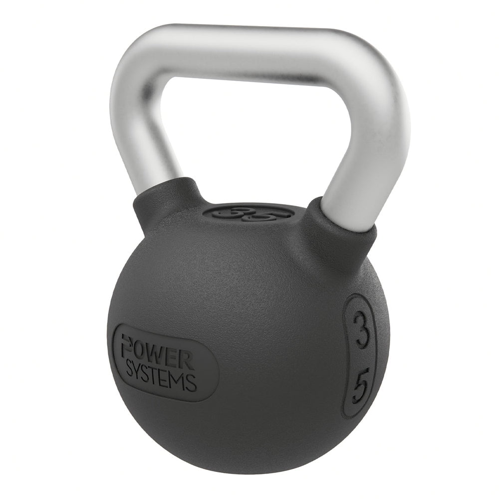 Power Systems Elite Rubber Kettlebell (35 lb), Premium Rubber Coated Kettlebell for Strength Training