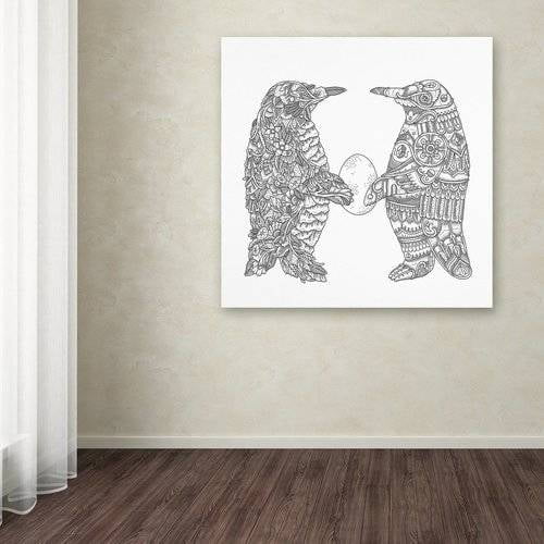 Trademark Fine Art "Penguin Lovers" Canvas Art by Filippo Cardu