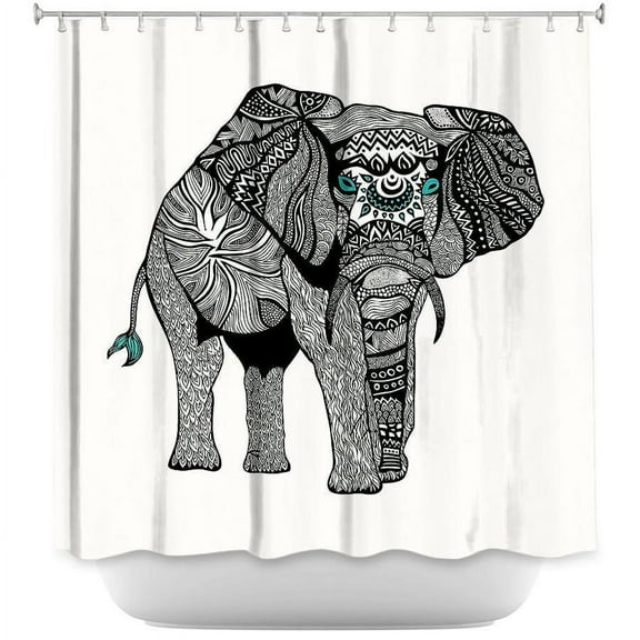 Shower Curtains - DiaNoche Designs - One Tribal Elephant