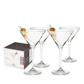 JoyJolt Olivia Crystal Martini Glasses - Set of 4 Tall Elegant Cocktail  Glasses - 9.2 oz