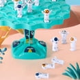 thumbnail image 3 of Balance Stacking Blocks Game, toddler Balance Board, Preschool Learning, Hand Eye Coordination Training, Reflex Challenge Game, Blue 12X8 in, 64 Pc Astronaut Figures, Storage Bag,, 3 of 4