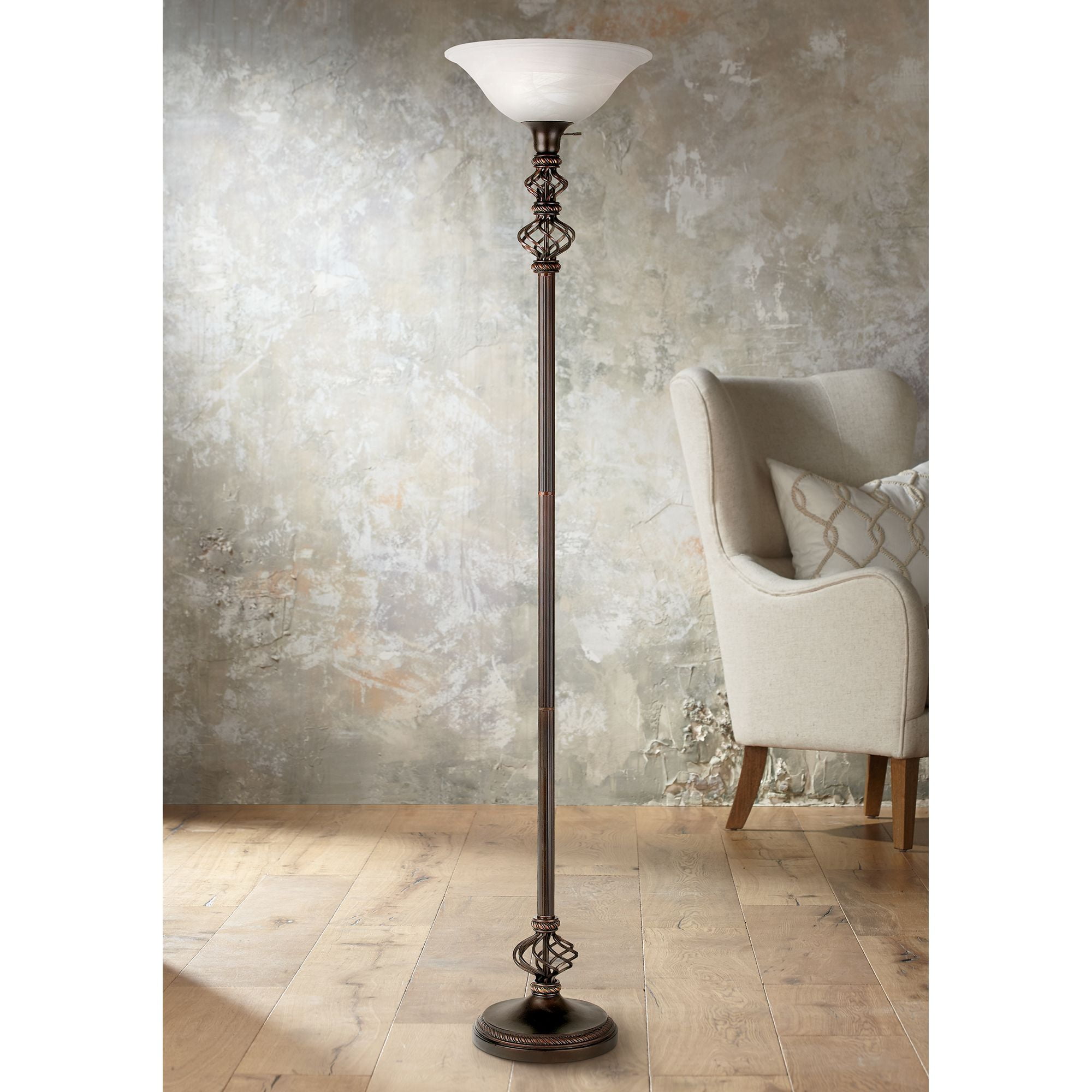 Cal Lighting Iron Torchiere Floor Lamp